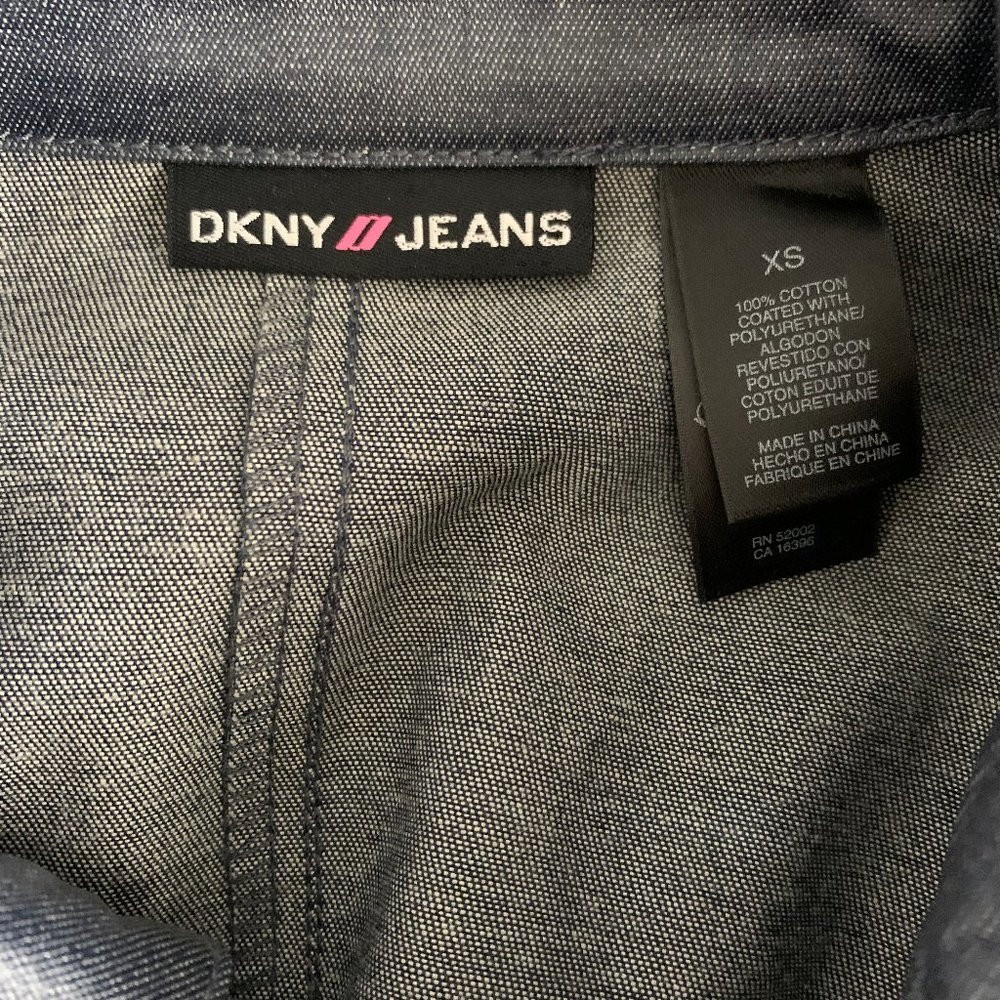 DKNY Jeans - Waxed Denim - Navy Blue Trench Coat